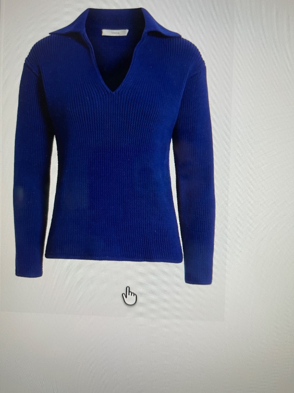 Vince Cotton/Nylon LS Johnny Collar Sweater , color Caspian (bright navy) Small